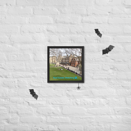 Beautiful Park Framed poster with realestatematching with key Logo