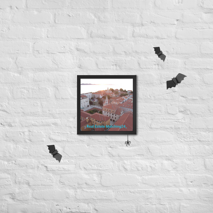 Roof Sunset View Framed poster with realestatematching24 without key Logo