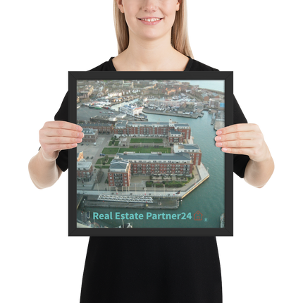 Nice City Framed poster with realestatepartner24 with house Logo