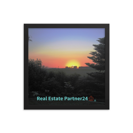 Beautiful Sunset Sinari Framed poster with realestatepartner24 with house Logo