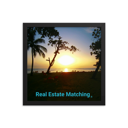 Beautiful Sea View Framed poster with realestatematching without key Logo