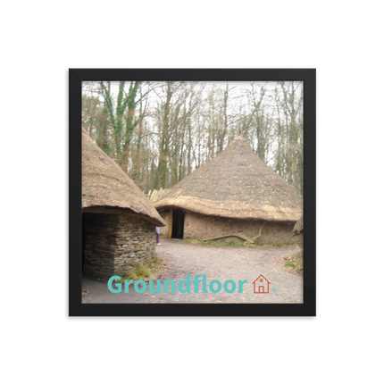 Village Charm Framed poster with Groundfloor with House Logo