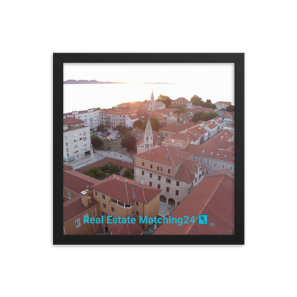 Roof Sunset View Framed poster with realestatematching24 with key Logo