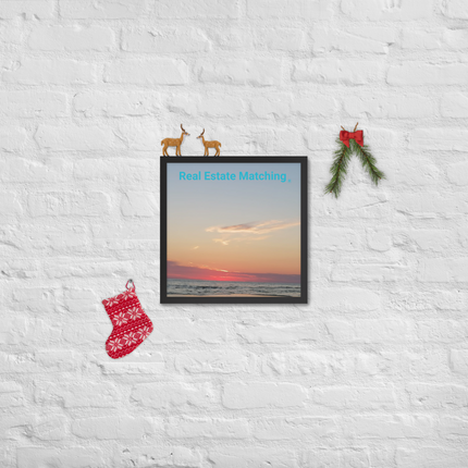 Sunset Sinari Framed poster with Real Estate Matching Logo