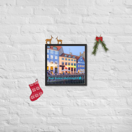 Nyhavn Framed poster with Real Estate Matching24 Logo