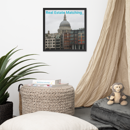 St. Paul's Cathedral Framed poster with Real Estate Matching Logo