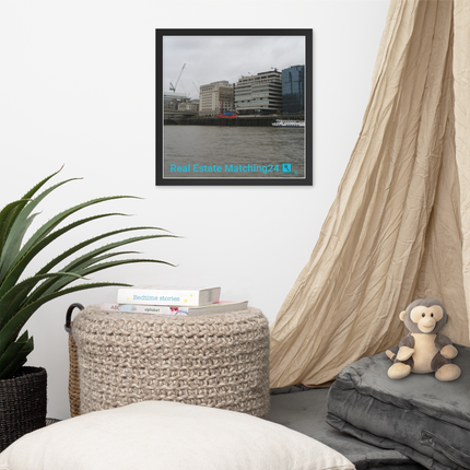 Beautiful Place Framed poster with Real Estate Matching24 Logo