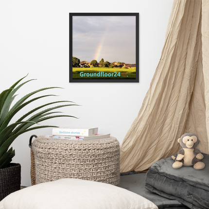 The Rainbow Sinari Framed poster with Groundfloor24 Logo