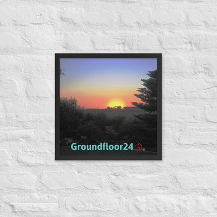 Beautiful Sunset Sinari Framed poster with Groundfloor24 with House Logo