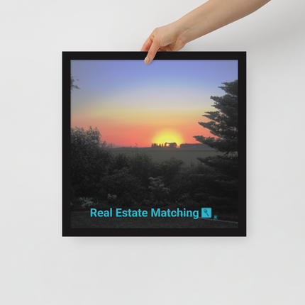 Beautiful Sunset Sinari Framed poster with realestatematching with key Logo