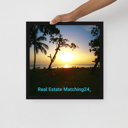 Beautiful Sea View Framed poster with realestatematching24 without key Logo