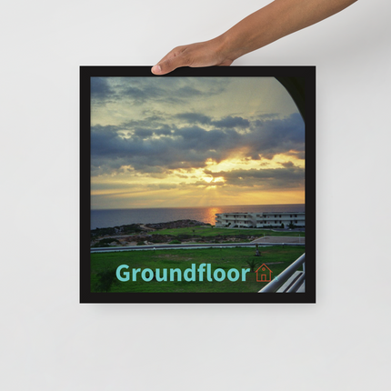 Natural View Framed poster with Groundfloor with House Logo