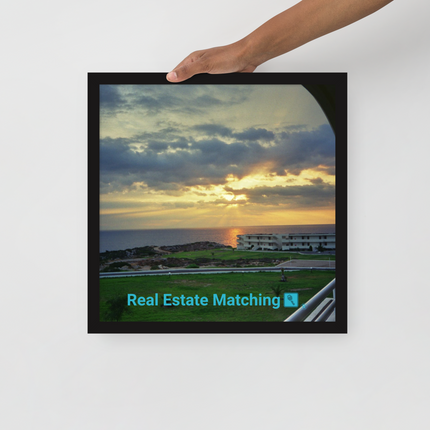 Natural View Framed poster with realestatematching with key Logo