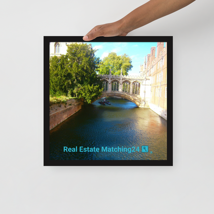 Beautiful Canel Framed poster with realestatematching24 with key Logo
