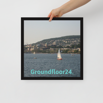 Beautiful River & Hills Sinari Framed poster with Groundfloor24 without House Logo