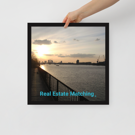 Awesome River View Framed poster with realestatematching without key Logo
