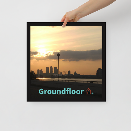 Majestic Sunset Framed poster with Groundfloor with House Logo