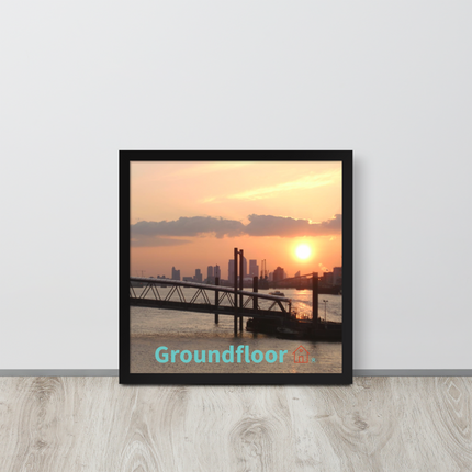 Evening Glow Framed poster with Groundfloor with House Logo