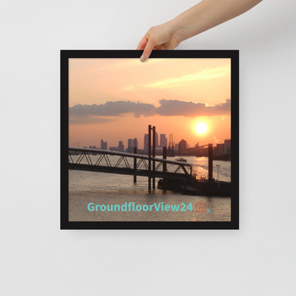 Evening Glow Framed poster with GroundfloorView24 with House Logo