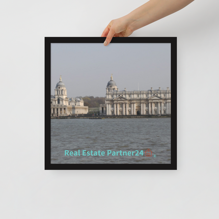 Riverside Beauty Framed poster with realestatepartner24 with house Logo