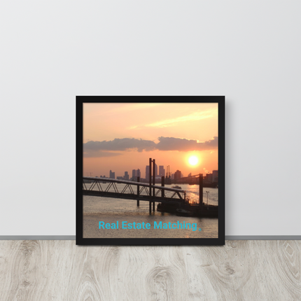 Evening Glow Framed poster with realestatematching without key Logo