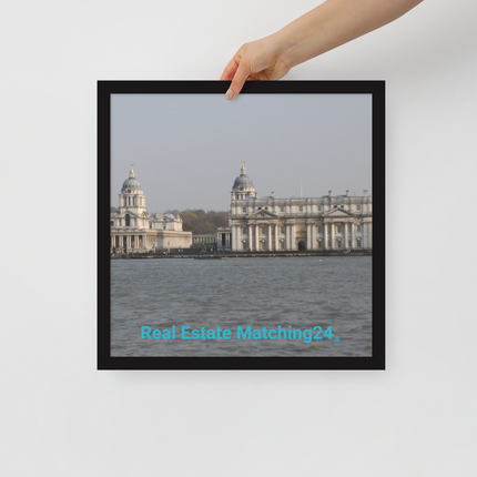 Riverside Beauty Framed poster with realestatematching24 without key Logo