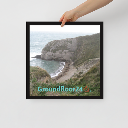 Sea & Hills Framed poster with Groundfloor24 with House Logo