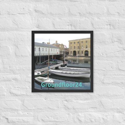 Boat on Water Framed poster with Groundfloor24 without House Logo