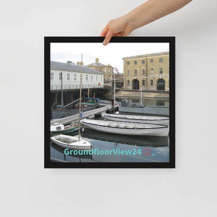 Boat on Water Framed poster with groundfloorview24 with House Logo
