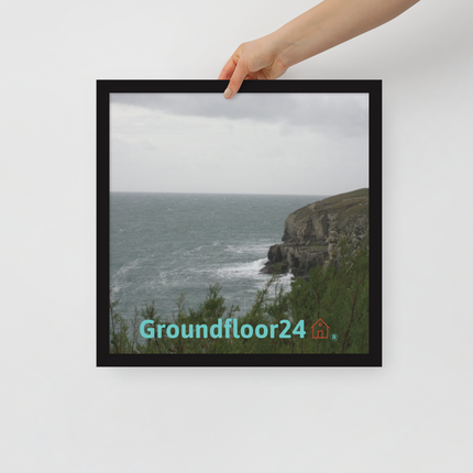 Seaside Serenity Framed poster with Groundfloor24 with House Logo