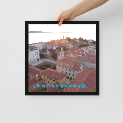 Roof Sunset View Framed poster with realestatematching with key Logo