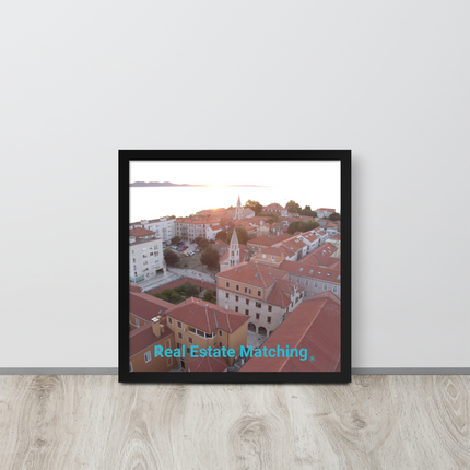 Roof Sunset View Framed poster with realestatematching without key Logo