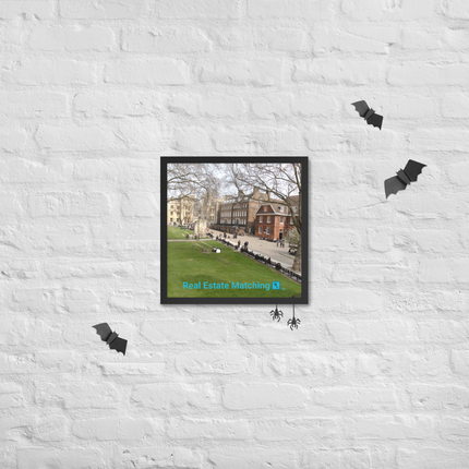 Beautiful Park Framed poster with realestatematching with key Logo