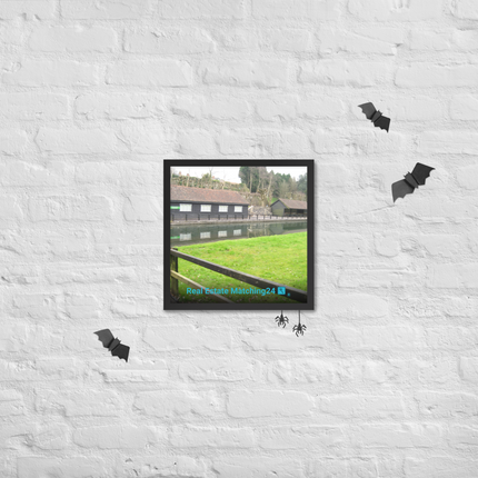 Lakeside Serenity Framed poster with realestatematching24 with key Logo