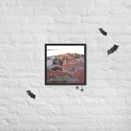 Roof Sunset View Framed poster with realestatematching24 without key Logo