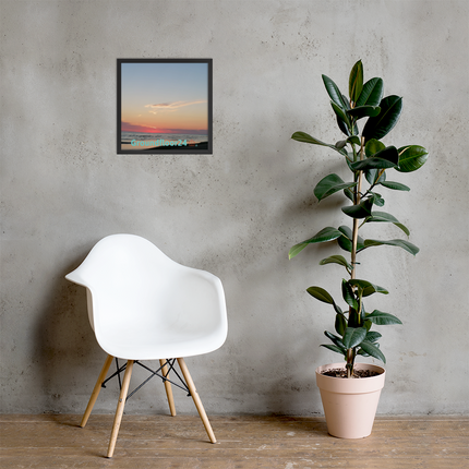 Sunset Sinari Framed poster with Groundfloor24 Logo
