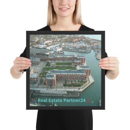 Nice City Framed poster with realestatepartner24 with house Logo