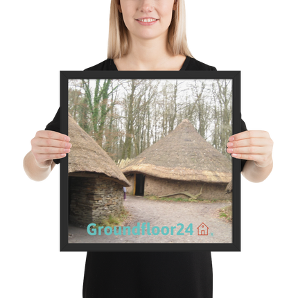 Village Charm Framed poster with Groundfloor24 with House Logo