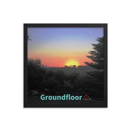 Beautiful Sunset Sinari Framed poster with Groundfloor with House Logo