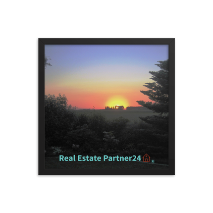 Beautiful Sunset Sinari Framed poster with realestatepartner24 with house Logo