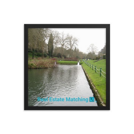 Lakeside Beauty Framed poster with realestatematching with key Logo