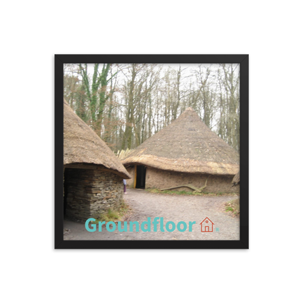 Village Charm Framed poster with Groundfloor with House Logo