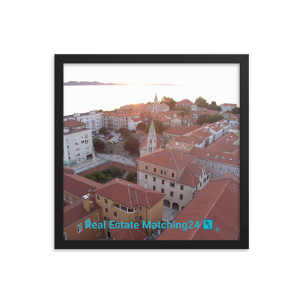 Roof Sunset View Framed poster with realestatematching24 with key Logo