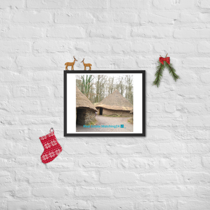 Village Charm Framed poster with realestatematching24 with key Logo