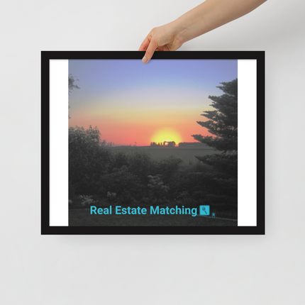 Beautiful Sunset Sinari Framed poster with realestatematching with key Logo