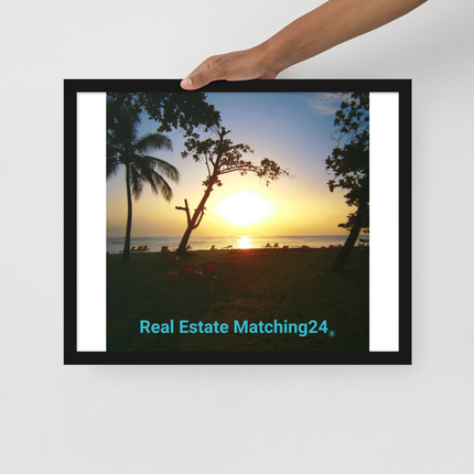 Beautiful Sea View Framed poster with realestatematching24 without key Logo