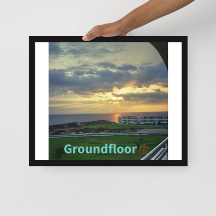 Natural View Framed poster with Groundfloor with House Logo