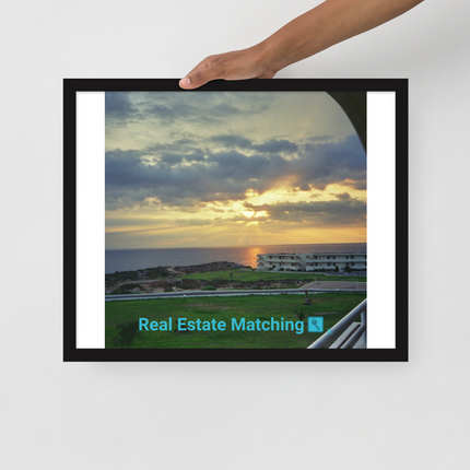 Natural View Framed poster with realestatematching with key Logo