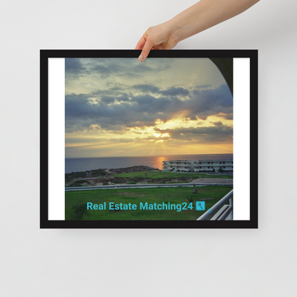 Natural View Framed poster with realestatematching24 with key Logo
