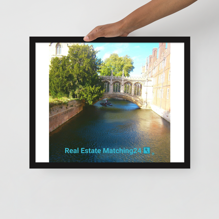 Beautiful Canel Framed poster with realestatematching24 with key Logo